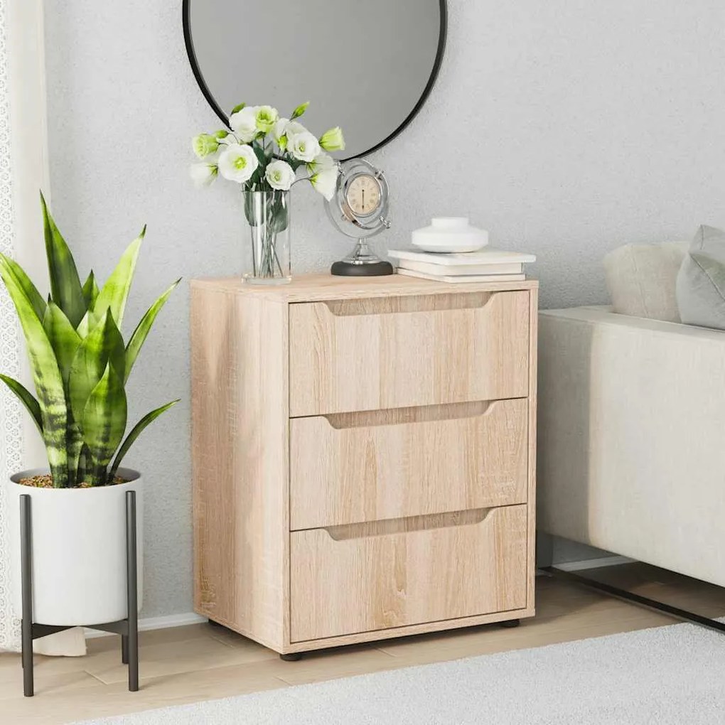 Sideboard VISNES Δρυς Sonoma 60x40x73 cm Ξύλο μηχανής - Καφέ