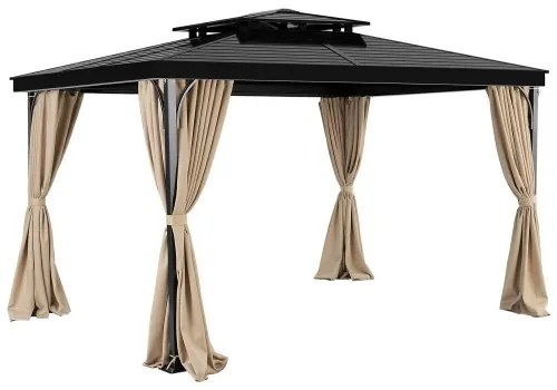 VEVOR Gazebo Privacy Curtain 12&#039; x 10&#039; x 7.3&#039; Waterproof Gazebo Curtains Khaki