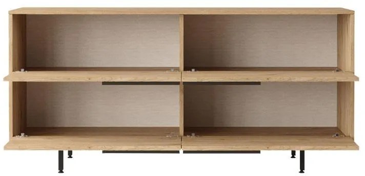 Μπουφές Lebon μελαμίνης φυσικό-μαύρο 160x44.5x74εκ 160x44.5x74 εκ.