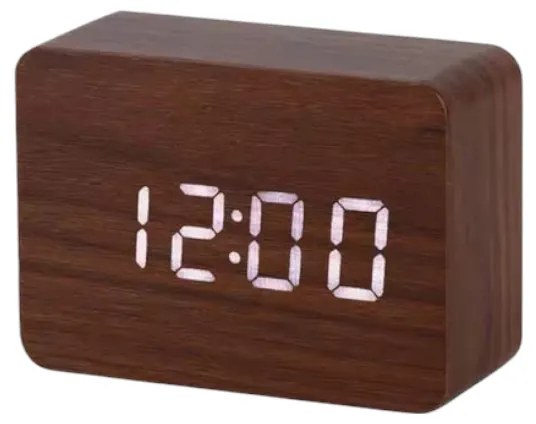 Ψηφιακό Ρολόι Ξυπνητήρι Καφέ