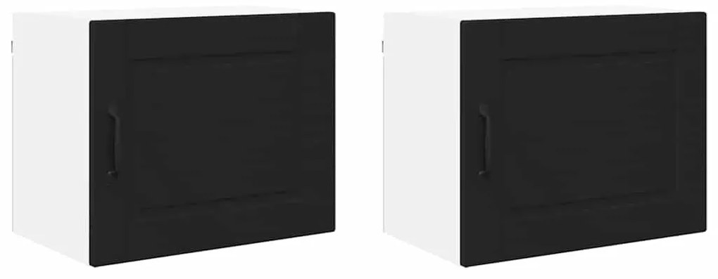 vidaXL Ντουλάπα Κουζίνας με ράφι με πόρτα 2 pcs Μαύρο 50 x 31 x 40 εκ.