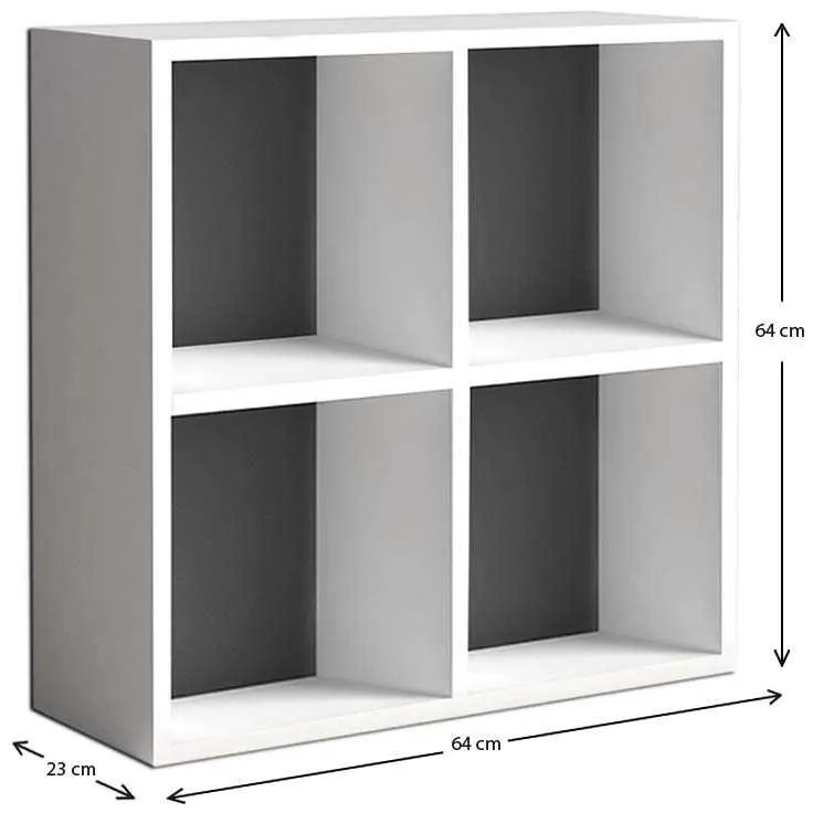 Βιβλιοθήκη Cube Megapap από μελαμίνη χρώμα λευκό 64x23x64εκ.