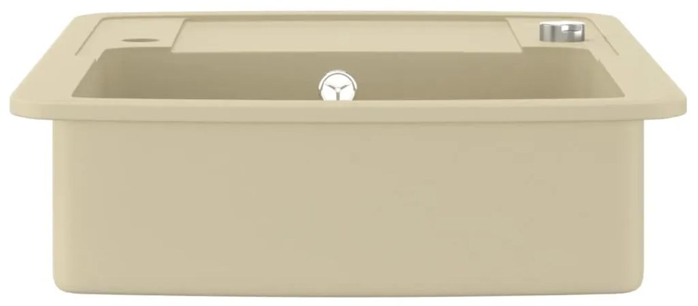 vidaXL Νεροχύτης με Μονή Γούρνα Μπεζ Γρανιτένιος