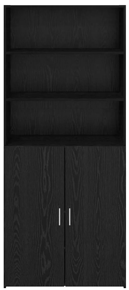 vidaXL Highboard Μαύρη Οξυά 80 x 42,5 x 185 εκ Επεξεργασμένο ξύλο