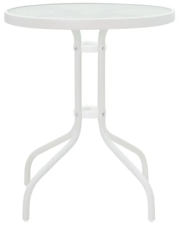 Τραπέζι Watson μέταλλο λευκό-γυαλί Φ60x70εκ 60x60x70 εκ.
