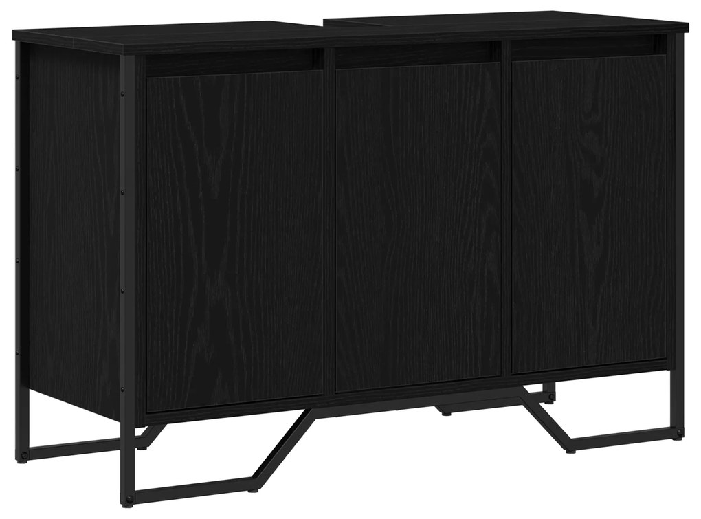 vidaXL Ντουλάπι Νιπτήρα Μαύρη Δρυς 91x35x60 cm Επεξεργασμένο Ξύλο