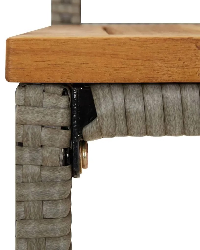 vidaXL Σετ Μπαρ Κήπου 9 Τεμαχίων Γκρι Συνθ. Ρατάν &amp; Μασίφ Ξύλο Ακακίας