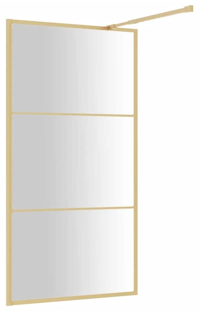 vidaXL Διαχωριστικό Ντουζιέρας Χρυσό 100 x 195 εκ. Διαφανές Γυαλί ESG