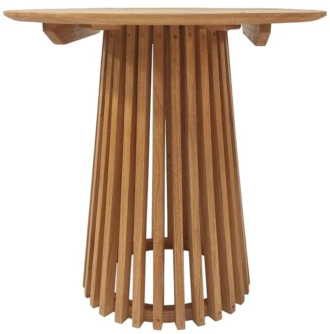 Τραπέζι Kenda mindi ξύλο σε φυσική απόχρωση Φ80x75εκ 80x150x75 εκ.