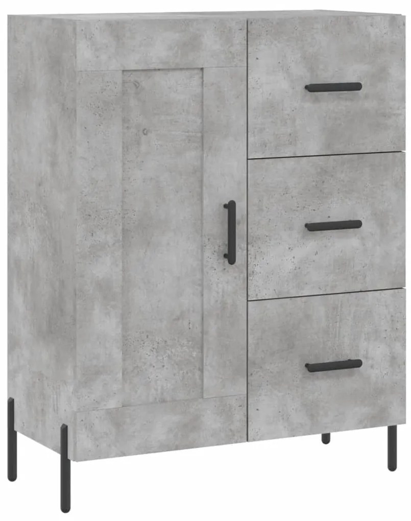 vidaXL Ντουλάπι Γκρι Σκυροδέματος 69,5x34x180 εκ. Επεξεργασμένο Ξύλο