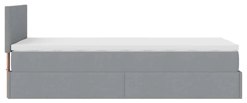 Οθωμανικό κρεβάτι με στρώμα &amp; LEDs Ανοιχτό γκρι 90x190cm ύφασμα 3312187