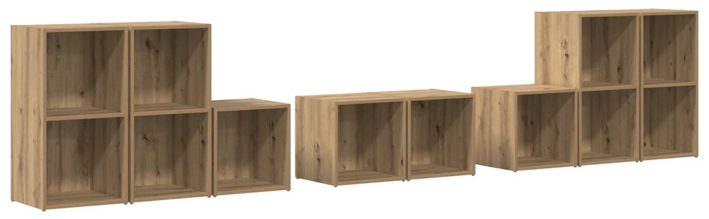 vidaXL με ράφι με αποθήκευση 8 pcs Artisan Oak Επεξεργασμένο ξύλο