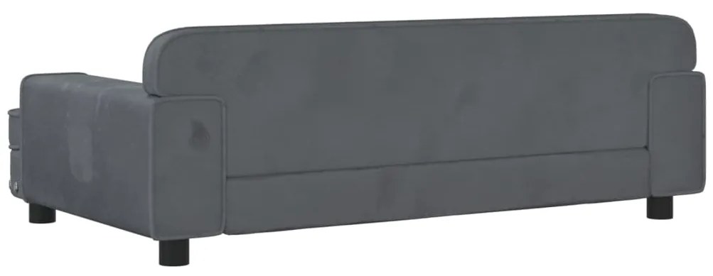 vidaXL Καναπές Παιδικός Σκούρο Γκρι 90 x 53 x 30 εκ. από Βελούδο