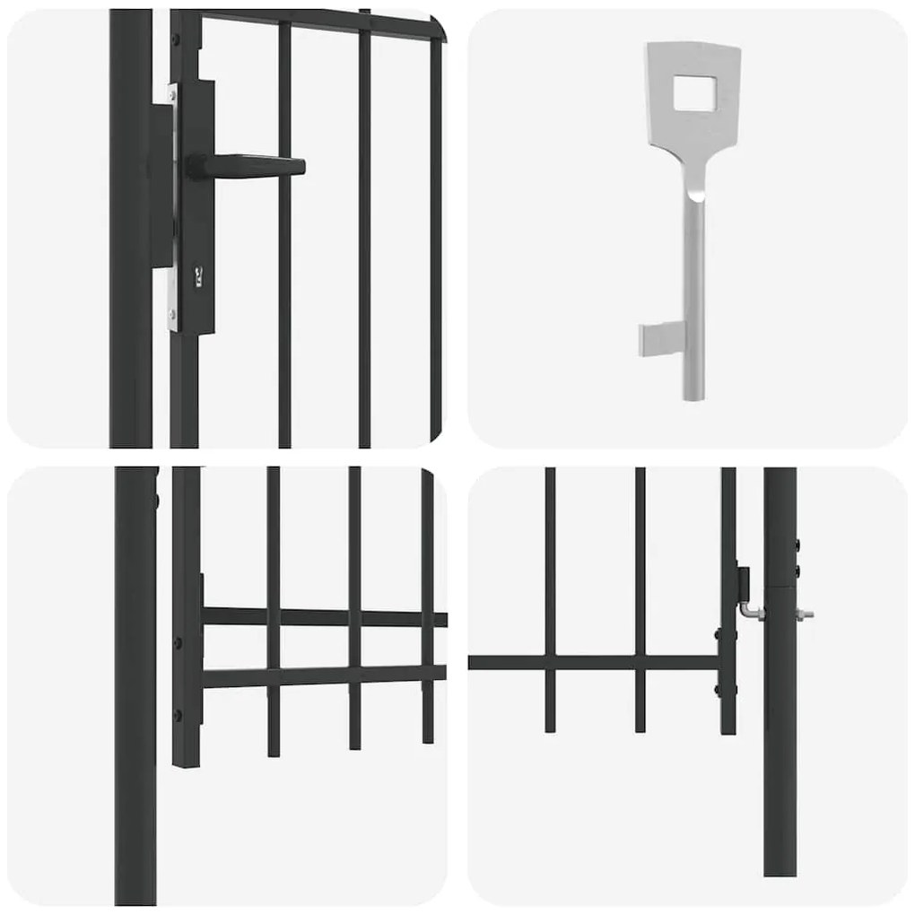 vidaXL Πύλη Φράχτη Γκρι 100 x 100 cm Χάλυβας με Επικάλυψη Πούδρας