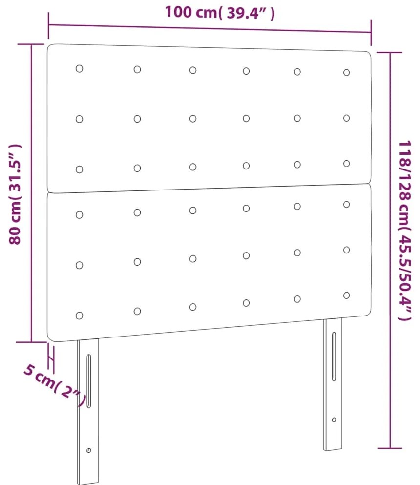 vidaXL Κεφαλάρι Κρεβατιού LED Μαύρο 100x5x118/128 εκ