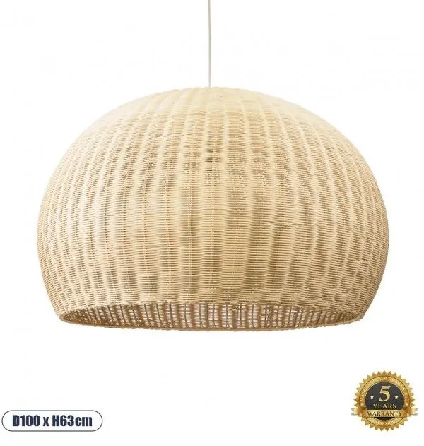 Boho Κρεμαστό Φωτιστικό Οροφής Μονόφωτο 01826 GloboStar 01826 Μπεζ