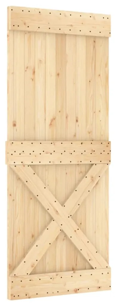 vidaXL Συρόμενη Μεσόπορτα με Μηχανισμό 85 x 210 εκ. Μασίφ Ξύλο Πεύκου