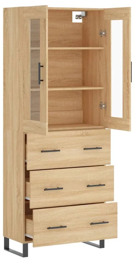 vidaXL Ντουλάπι Sonoma δρυς 69,5 x 34 x 180 εκ. από Επεξεργασμένο Ξύλο