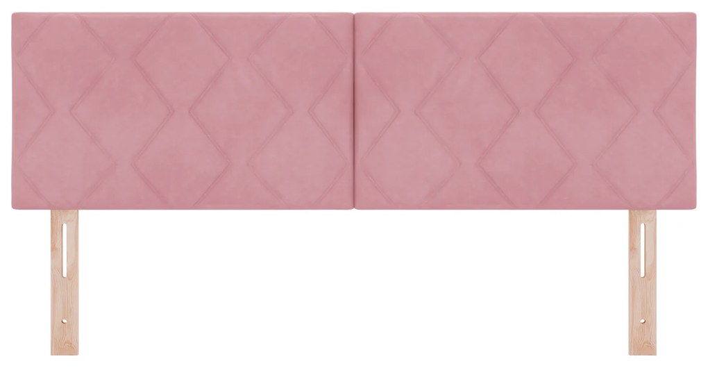 vidaXL LED Κεφαλάρι με φώτα λωρίδας LED Geometric Ροζ 144 cm Βελούδο