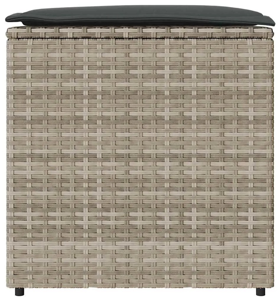 vidaXL Κουτί Μαξιλαριών Ανοιχτό γκρι 50 x 50 x 50 cm συνθετικό ρατάν