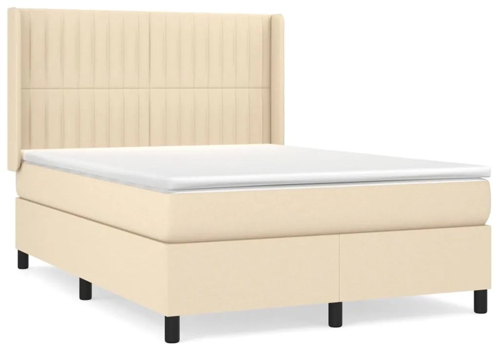 ΚΡΕΒΑΤΙ BOXSPRING ΜΕ ΣΤΡΩΜΑ ΚΡΕΜ 140X200 ΕΚ. ΥΦΑΣΜΑΤΙΝΟ 3131598