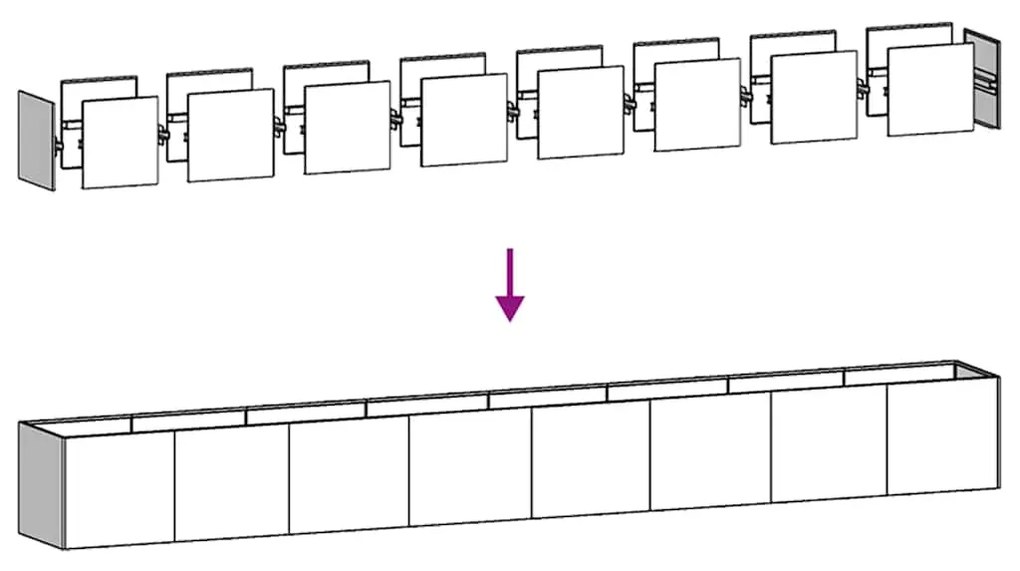 vidaXL Ζαρντινιέρα Λευκή 360x40x40 εκ. από Χάλυβα Ψυχρής Έλασης