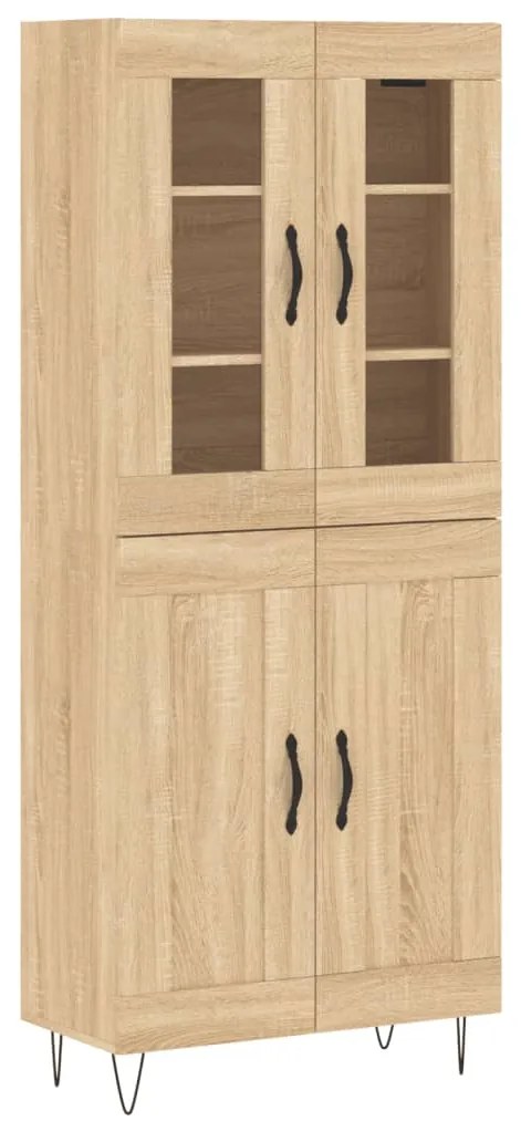 vidaXL Ντουλάπι Sonoma δρυς 69,5 x 34 x 180 εκ. από Επεξεργασμένο Ξύλο