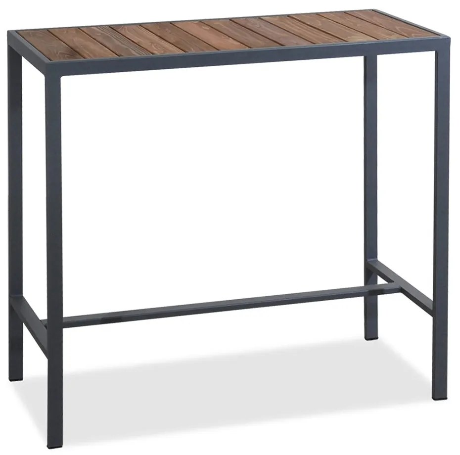 Τραπέζι Μπαρ Με Ξύλο 223908 116x50x106cm Grey-Natural