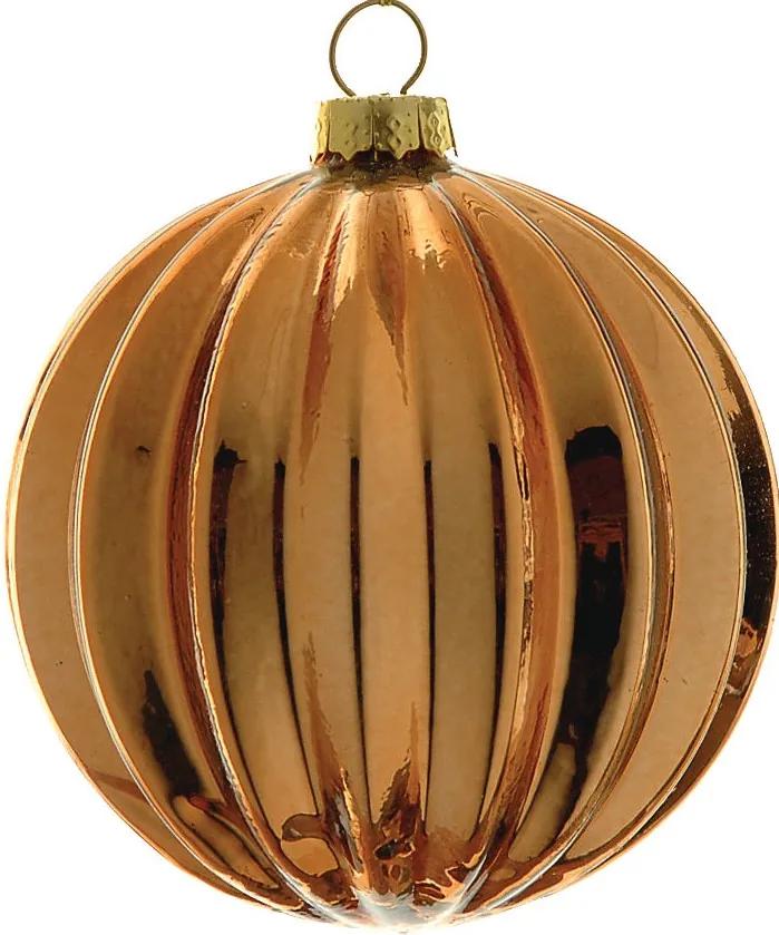 Χάλκινη Γυάλινη Χριστουγεννιάτικη Μπάλα 8cm