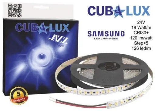 Ταινία LED 18W/m 5M 126LED/M 24V-IC CRI80 2700K 2154lm/m JAZZ 130984 Cubalux 130984