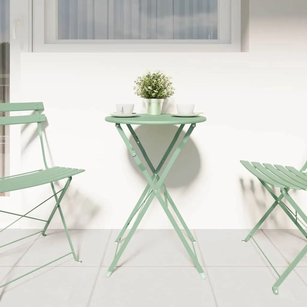 vidaXL Τραπέζι Bistro Ανοιχτό μέint Ø50x71 εκ Ατσάλι με Πούδρα