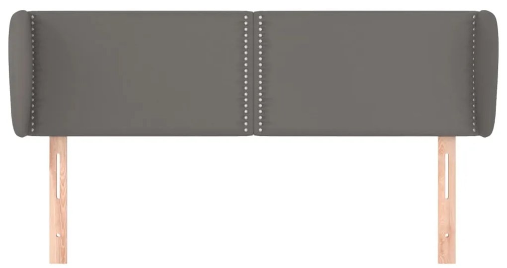 vidaXL Κεφαλάρι με Πτερύγια Γκρι 147x23x78/88 εκ. Συνθετικό Δέρμα
