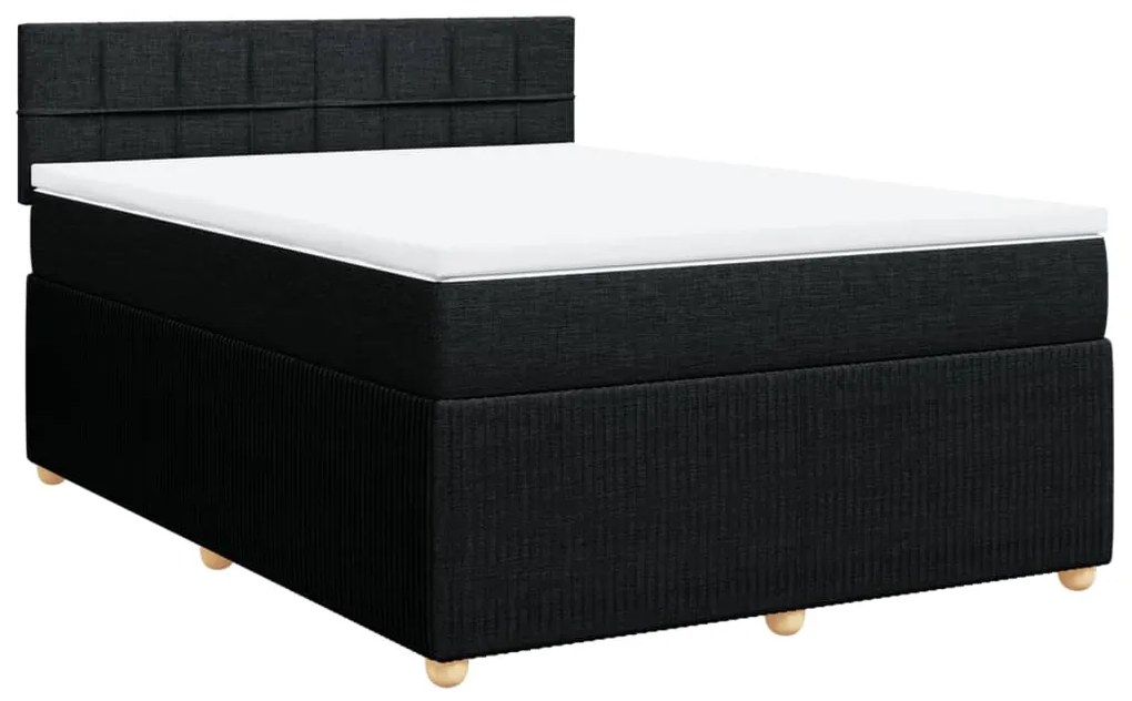 ΚΡΕΒΑΤΙ BOXSPRING ΜΕ ΣΤΡΩΜΑ ΜΑΥΡΟ 160X200 ΕΚ. ΥΦΑΣΜΑΤΙΝΟ 3287509