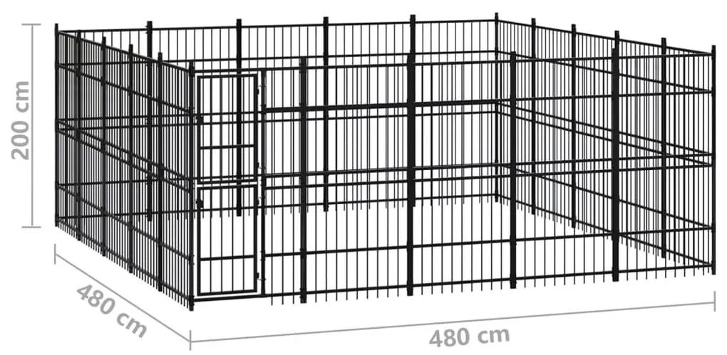 Κλουβί Σκύλου Εξωτερικού Χώρου 23,04 μ² από Ατσάλι - Μαύρο