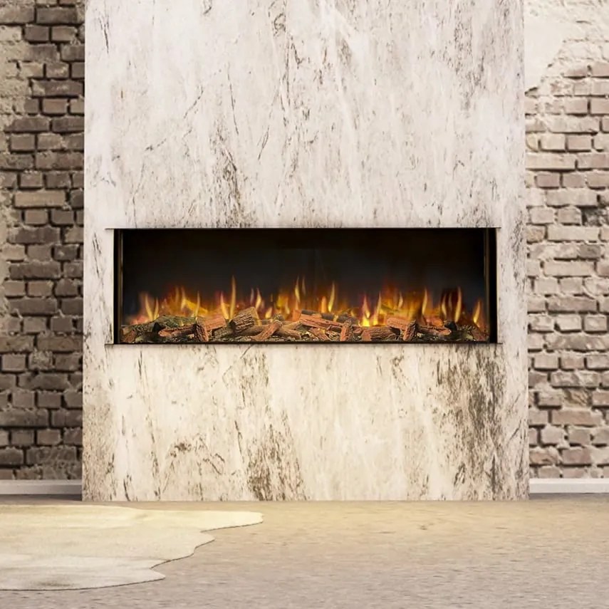 RECESSED ELECTRIC FIREPLACE LIVING FIRE 125cm X 32cm ilektro 1250 Landscape - MKII RSA-MKII-1250L-0071