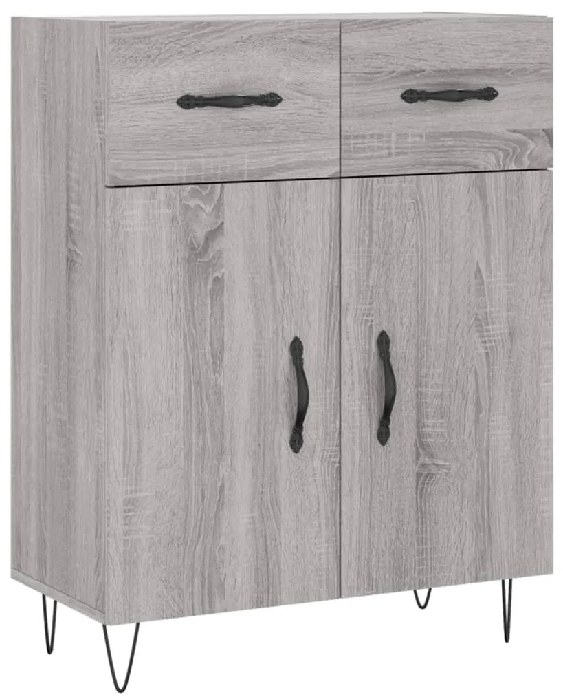 vidaXL Ντουλάπι Γκρι Sonoma 69,5 x 34 x 180 εκ. Επεξεργασμένο Ξύλο