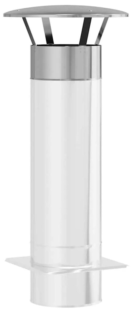 vidaXL Κάλυμμα Βροχής Καμινάδας Ασημί 35 x 35 x 20 εκ