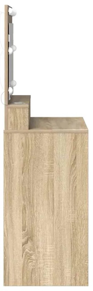vidaXL Τραπέζι Μακιγιάζ με ράφι Sonoma Δρυς 79 x 41 x 135 cm