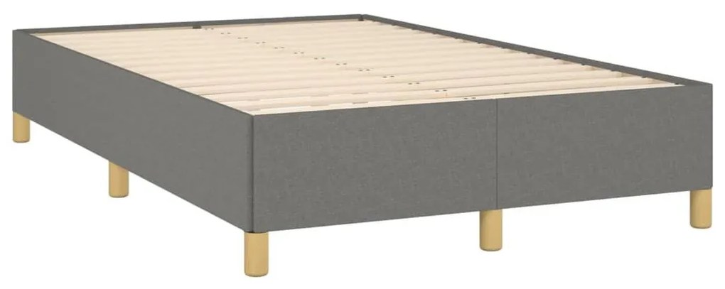 Κρεβάτι Boxspring με Στρώμα Σκούρο Γκρι 120x190 εκ Υφασμάτιν - Γκρι