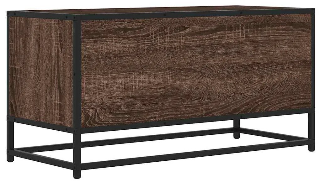 vidaXL Έπιπλο Τηλεόρασης Καφέ Δρυς 80x34,5x40εκ Επεξ. Ξύλο/Μέταλλο