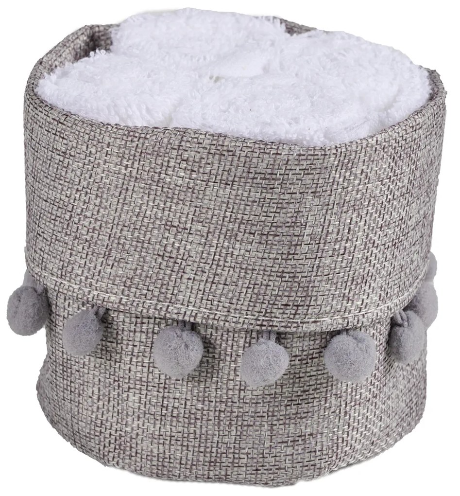 Σετ Πετσέτες Χεριών 4τμχ Soft White Με Καλάθι 4012 Das Home