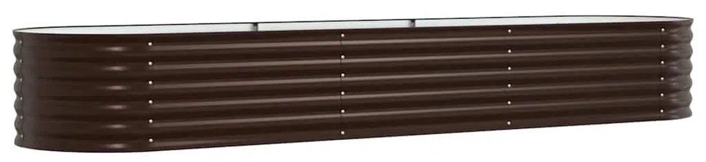 vidaXL Υπερυψωμένη Ζαρντινιέρα Καφέ 320 x 80 x 44 cm Ατσάλι