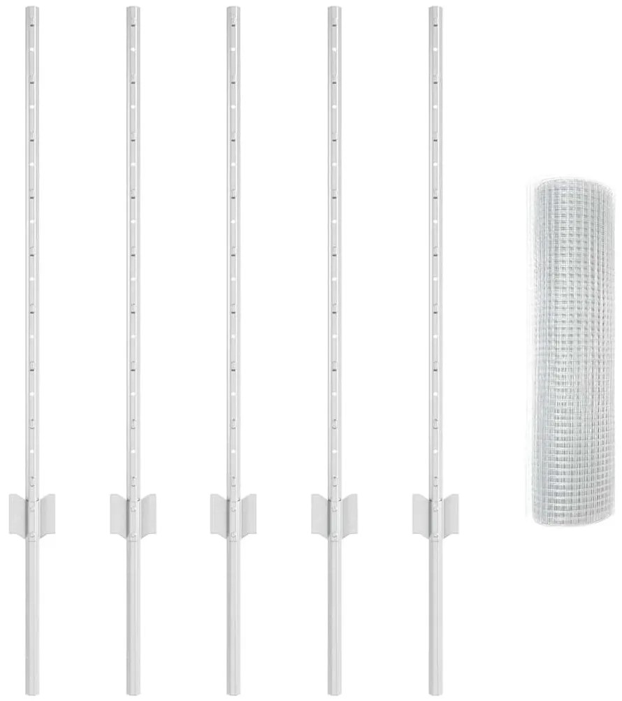 vidaXL Τεντώτο με στήριγμα Ασημί 0,8 x 10 m Ατσάλι