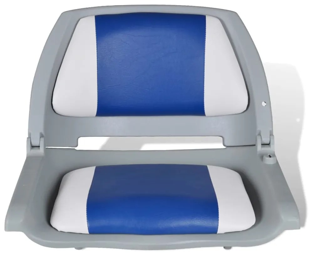 vidaXL Καθίσματα Σκάφους Αναδιπλούμενα 2 τεμ. Μπλε/Λευκό 41x51x48 εκ.