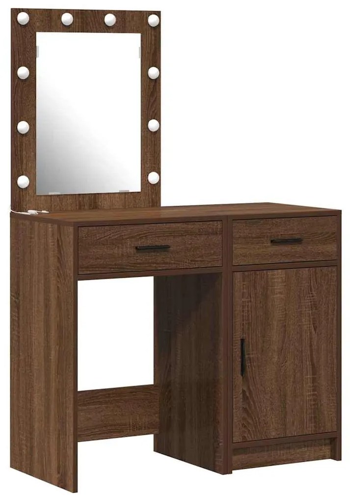 vidaXL Τραπέζι περιποίησης με συρτάρι 2 pcs Καφέ 50 x 41 x 135 εκ