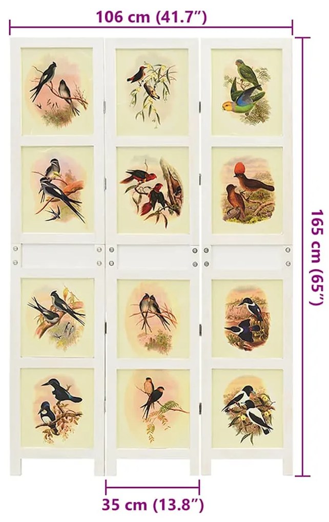 vidaXL Ρομδιβίδερ Πάνελ Λευκό 212 x 165 εκ. MDF