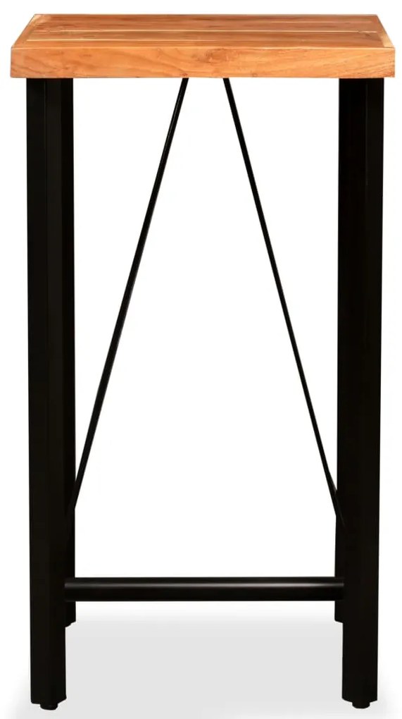 vidaXL Σετ Επίπλων Μπαρ 3 τεμ. Ξύλο Ακακίας/Γνήσιο Δέρμα/Καραβόπανο