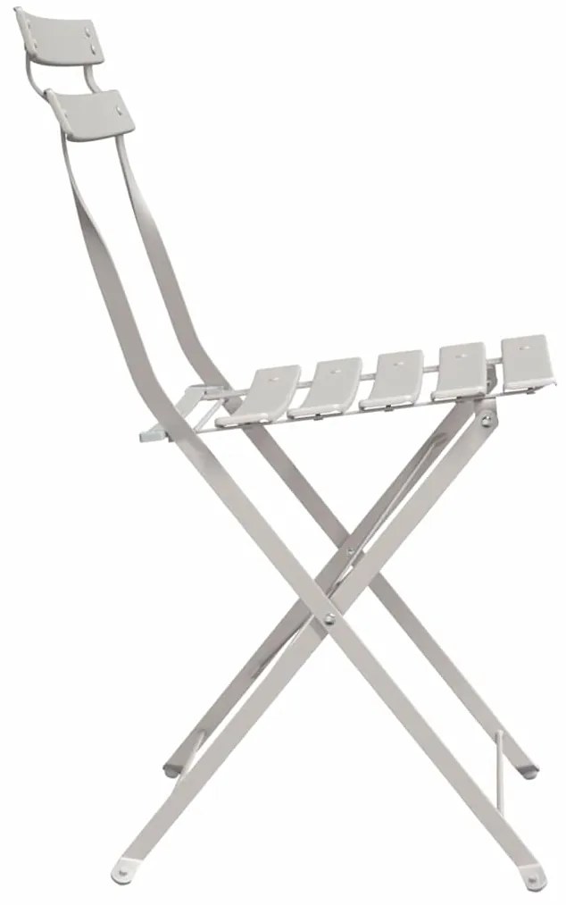 vidaXL Πτυσσόμενη Καρέκλα Κήπου 2 pcs Μπεζ 42 x 46 x 82εκ Μέταλλο