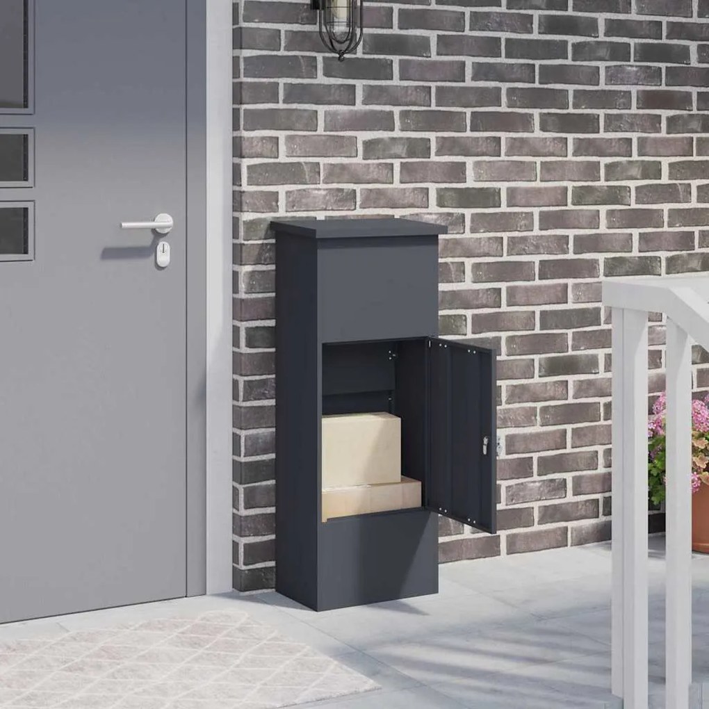 vidaXL Θυρίδα Πακέτων Ανθρακί 44.5 x 29 x 110.5 εκ Ατσάλι