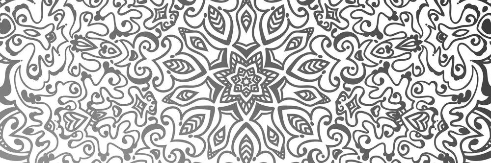 Εικόνα κυανό Mandala σε μαύρο & άσπρο - 120x40